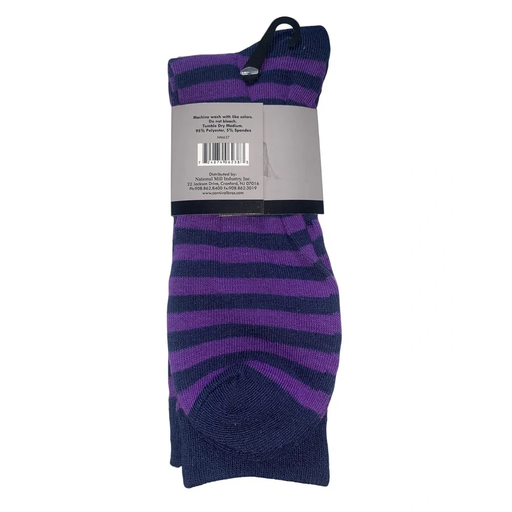 NEW‎ National Men Purple Navy Blue Striped Dress Socks Size 10-13